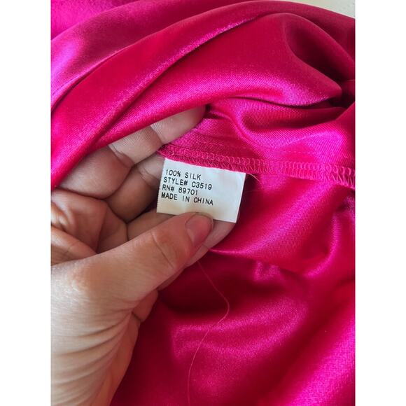 Vintage Sue Wong Pink Ruffle Beaded Silk Midi Dress Sz 8 90s Y2K Fairy Evening - Picture 7 of 10